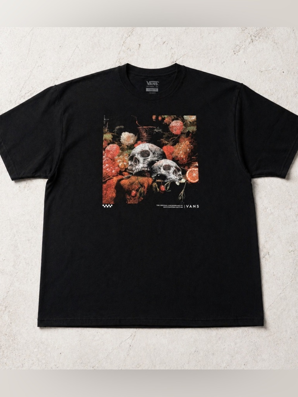 VANS Men’s Black XL skull & roses tshirt